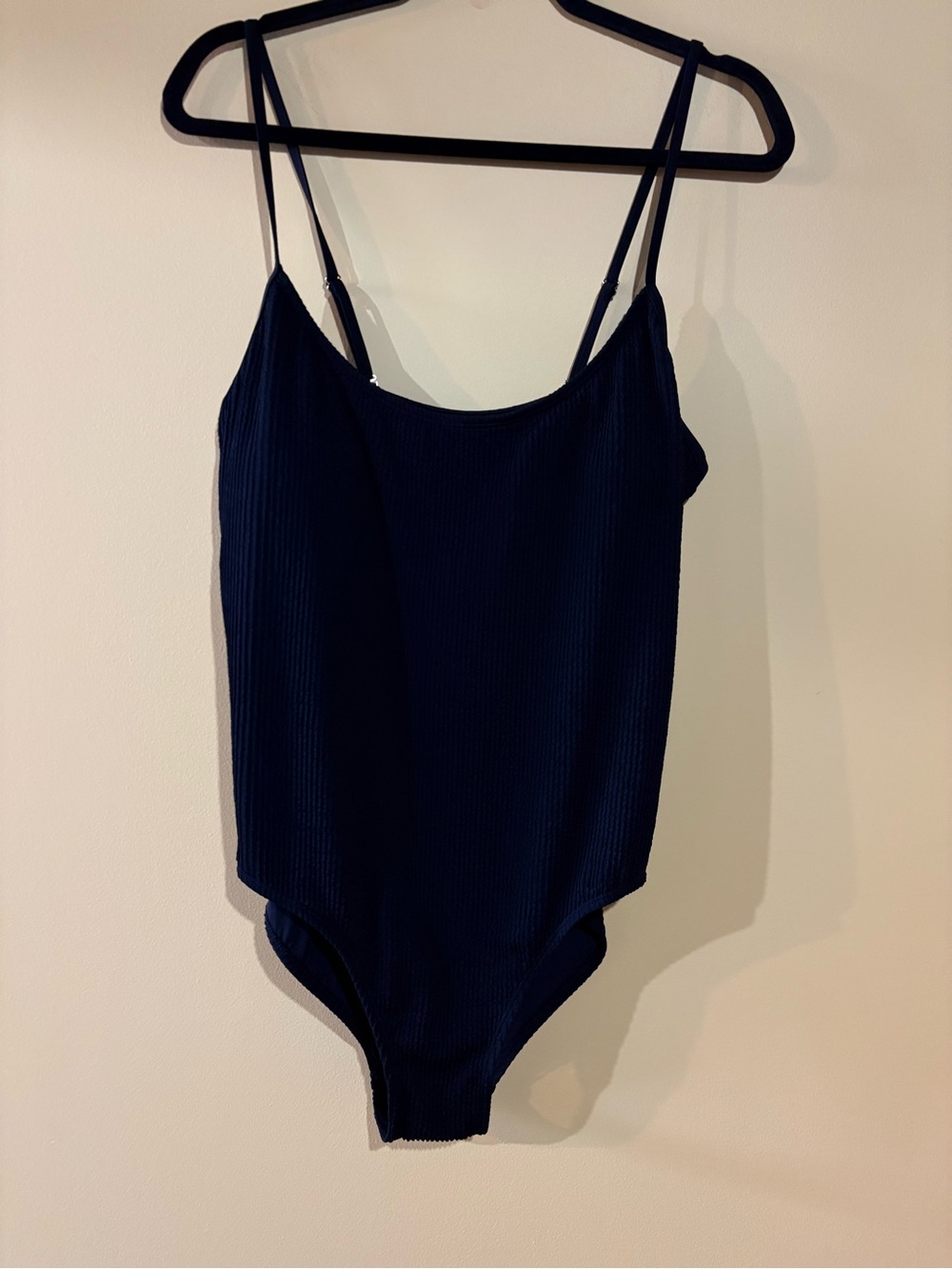 YMI Black Ribbed One-Piece Swimsuit